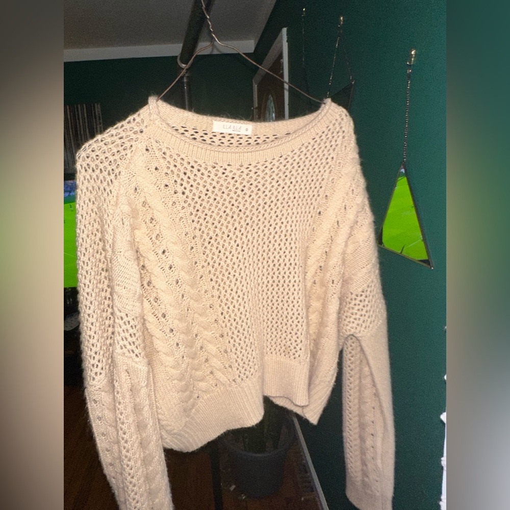 Tan Knit Crop Top Sweater